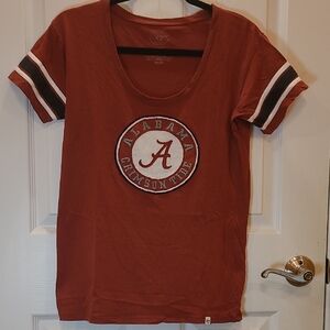47 Brand Embroidered  Alabama Crimson Tide T-Shirt Crimson/Blk/Wht 100% Cotton